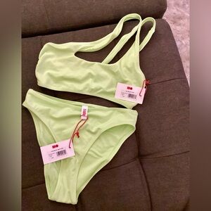 Solid & Striped Brody Bikini Top and Bottom - Color Pistachio